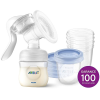 Philips Avent Kézi mellszívó + VIA 180 ml 5 db