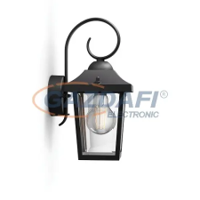 Philips Buzzard 1723630PN fali lámpa, 1x60W 230V E27, fekete kültéri világítás