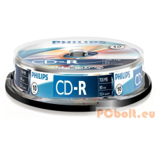 Philips CD-R 80 52x 10db/henger (10-es címke) írható és újraírható média