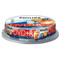 Philips DVD+R 4,7GB 10x Hengeres 10db/csomag (10-es címke) írható és újraírható média
