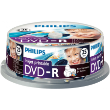 Philips DVD-R 4,7Gb 16x Hengeres nyomtatható 25db/csomag írható és újraírható média
