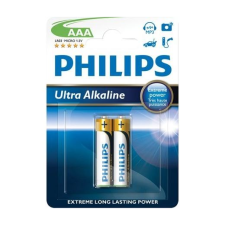 Philips elem AAA LR03/AM4 1.5V ExtremeLife ultra alkaline (2db/cs) (LR03E2B/10) (LR03E2B/10) ceruzaelem