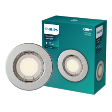 Philips GU10 LED fix süllyesztett lámpatest, alumínium, kerek, nikkel-peridot világítás