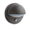 Philips June 162469316 mozgásérzékelő fali lámpa , 1x12W 230V E27 741Lm, antracit