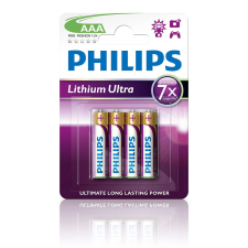 Philips Lítium 1.5V AAA Mini Ceruza elem Lithium Ultra 4db  (FR03LB4A/10) (FR03LB4A/10) ceruzaelem