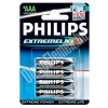 Philips LR03E4B/10 - 4db alkáli elem AAA ULTRA ALKALINE 1,5V