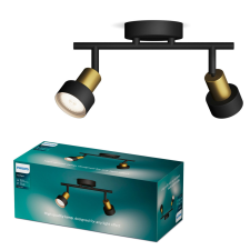 Philips Mennyezeti lámpa spotlámpa 2x GU10 fekete-réz vezeték Philips világítás