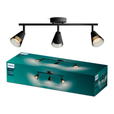 Philips Mennyezeti lámpa spotlámpa, felületre szerelt 3x GU10 fekete hasított Philips világítás