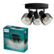 Philips Mennyezeti lámpa Spotlámpa Mennyezeti lámpa 3x E14 LED Fekete Sleet Philips világítás