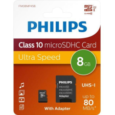  Philips Micro SDHC Card 8GB Class 10 UHS-I U1 incl memóriakártya