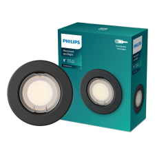 Philips Peridot LED GU10 fix süllyesztett lámpatest, kerek, fekete világítás