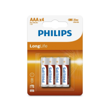 Philips R03L4B/10 - 4 db cink-klorid elem AAA LONGLIFE 1,5V ceruzaelem