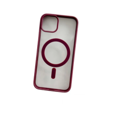 Phoner Hybrid Mag Apple iPhone 14 Pro Max MagSafe Tok - Burgundi vörös/Átlátszó tok és táska