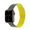 Phoner Rever Apple Watch forgatható mágneses szilikon szíj, 41/40/38mm, S/M, szürke/sárga