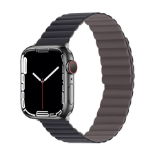 Phoner Rever Apple Watch forgatható mágneses szilikon szíj, 49/45/44/42mm, M/L, szürke/kávé okosóra kellék