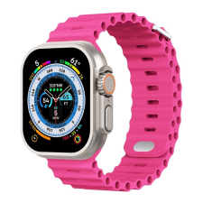 Phoner River Apple Watch 49/45/44/42 mm szilikon szíj, pink okosóra kellék