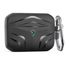 Phoner Rubber Apple Airpods Pro szilikon tok akasztóval fekete (PN-CP-140-BK) fülhallgató, fejhallgató tok