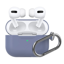 Phoner Simple Apple Airpods Pro szilikon tok akasztóval, égkék fülhallgató, fejhallgató tok