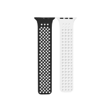 Phoner Spike Apple Watch S4/S5/S6/S7/S8/S9/SE/Ultra Szilikon Szíj 42/44/45/49mm - Fekete/Fehér okosóra kellék