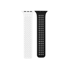 Phoner Spike Apple Watch szilikon szíj 38/40/41mm fehér/fekete (72545) okosóra kellék
