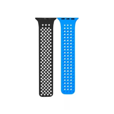 Phoner Spike Apple Watch szilikon szíj 38/40/41mm fekete/kék (72686) (PH72686) okosóra kellék