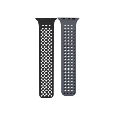 Phoner Spike Apple Watch szilikon szíj 38/40/41mm fekete/szürke (72542) okosóra kellék