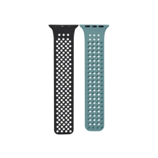  Phoner Spike Apple Watch szilikon szíj, 38/40/41mm, fekete/zöld okosóra kellék