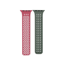 Phoner Spike Apple Watch szilikon szíj, 38/40/41mm, rószaszín/zöld okosóra kellék