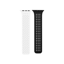 Phoner Spike Apple Watch szilikon szíj, 49/45/44/42mm, fehér/fekete okosóra kellék