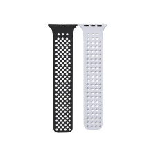  Phoner Spike Apple Watch szilikon szíj, 49/45/44/42mm, fekete/felhőszürke okosóra kellék