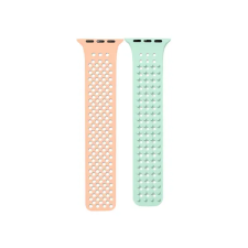 Phoner Spike Apple Watch szilikon szíj, 49/45/44/42mm, papya/pisztácia okosóra kellék