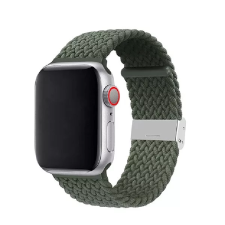 Phoner Spun Apple Watch S1/S2/S3/S4/S5/S6/S7/S8/S9/SE Csatos Fonott Szövet Pánt 38/40/41mm - Zöld okosóra kellék