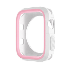  Phoner Twin Apple Watch szilikon tok, 41mm, fehér/rózsazsín okosóra kellék