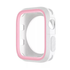 Phoner Twin Apple Watch szilikon tok 41mm fehér/rózsazsín (72667) okosóra kellék