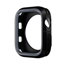 Phoner Twin Apple Watch szilikon tok, 45mm, fekete/szürke okosóra kellék