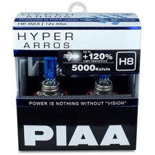 PIAA Hyper Arros 5000K H8 + 120% ragyogó fehér fény, 5000K színhőmérséklet, 2 db autó izzó, izzókészlet