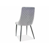  Piano B Szürke Bársony Étkezőszék Fekete Fém Lábakkal