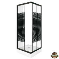 PICO Black stripe 90 szögletes zuhanykabin zuhanytálcával kád, zuhanykabin