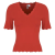 Pieces Blúzok PCJULINE SS V-NECK KNIT Piros EU XL