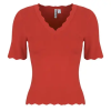 Pieces Blúzok PCJULINE SS V-NECK KNIT Piros EU XS