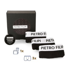 Pietro Filipi Férfi ajándékkészlet 3PACK boxeralsó és vazelin az intim részekre Pietro Filipi (4PAZ1) M