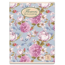 PIGNA Nature Flowers A5, varrott, sima, véletlenszerű minta füzet