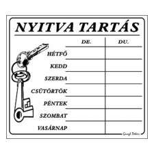 Piktogram Nyitva tartás /számokkal/ 7 napos fehér információs címke