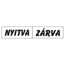 Piktogram Nyitva-zárva (kétold. tábla) fehér információs címke