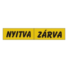 Piktogram Nyitva-zárva (kétold. tábla) sárga információs címke