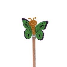 Pillangó figura ceruza lila zöld szárnyak 22cm játékfigura