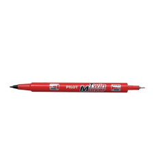 Pilot Alkoholos marker, 0,8/2 mm, kétvégű, PILOT "Twin", piros filctoll, marker