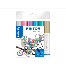 Pilot Pintor akril dekorációs toll közepes hegy, 6-os készlet, metál filctoll, marker