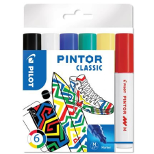 Pilot Pintor M Dekormarker készlet 1.4 mm 6 különböző klasszikus szín filctoll, marker