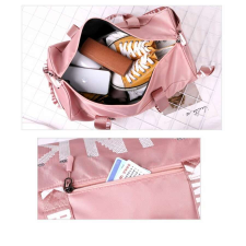 Pink multifunkciós sporttáska flitteres pink felirat, feliratos pánt türkizkék aa-000194 kézitáska és bőrönd